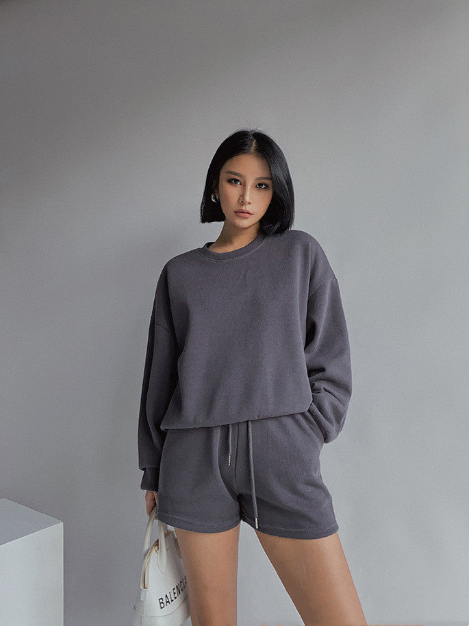 Long Sleeve Solid Color Urban Casual Suit