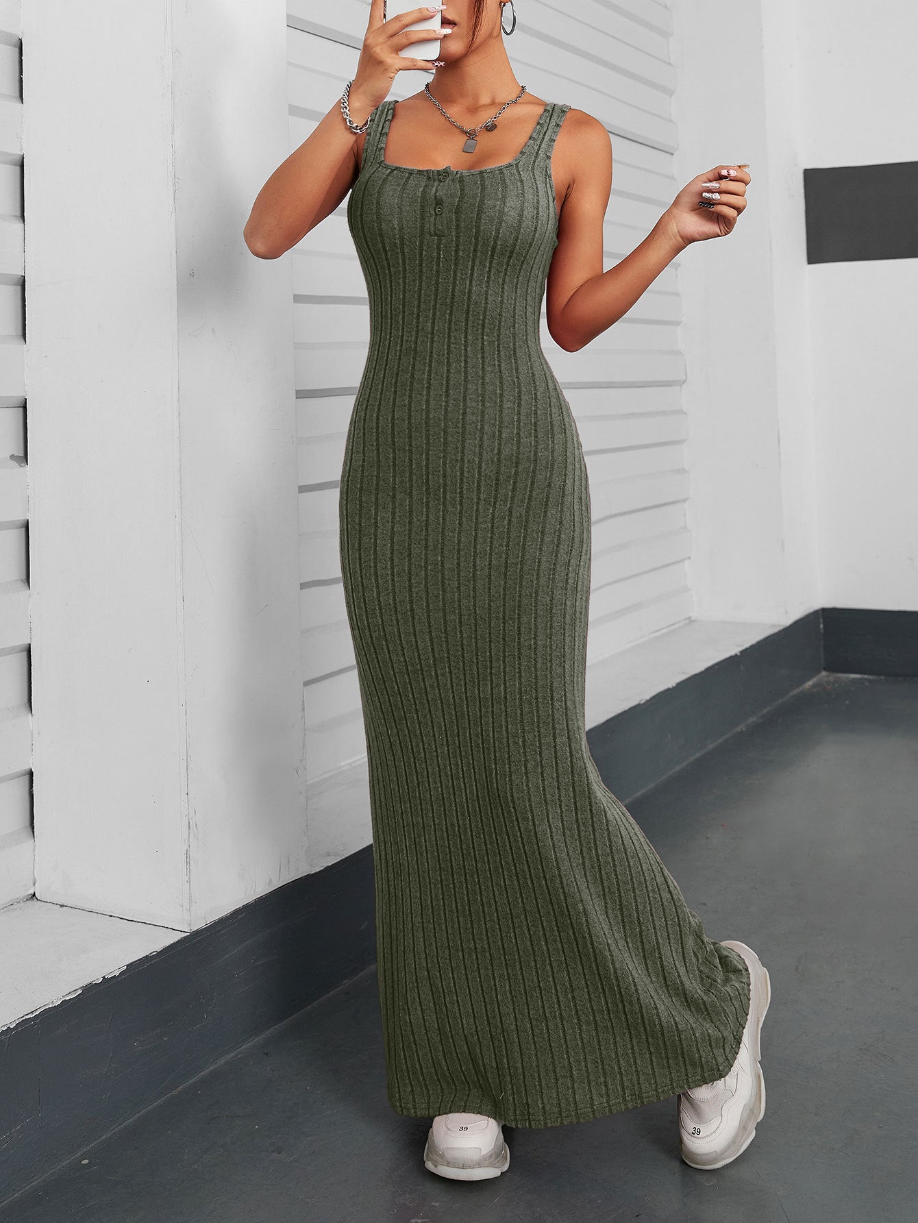 Women's Solid Color Elegant Slim Sleeveless Dress