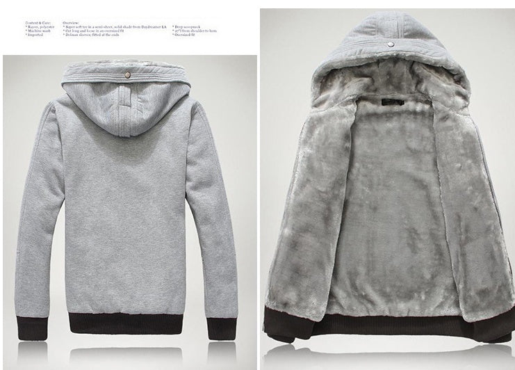 Aliexpress explosion of autumn and winter fashion men's cashmere sweater with Korean thickened hooded cardigan coat color.