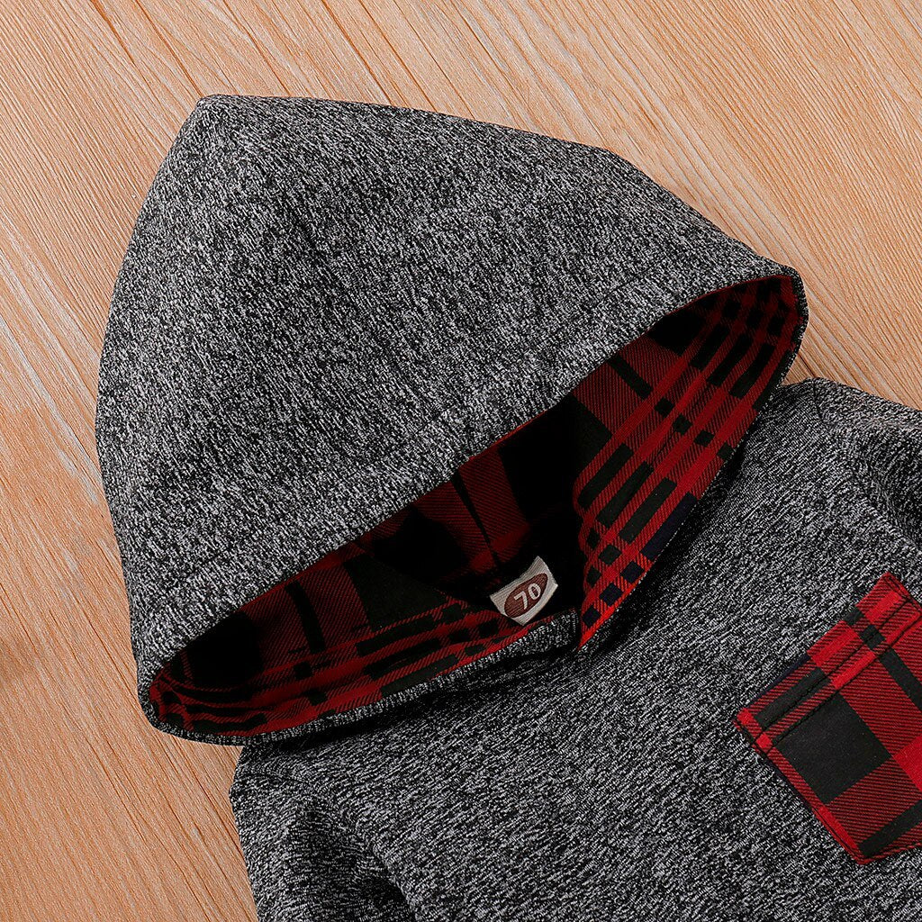 Baby Long Sleeve Plaid Sweater Set.