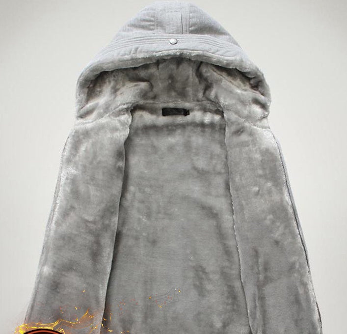 Aliexpress explosion of autumn and winter fashion men's cashmere sweater with Korean thickened hooded cardigan coat color.