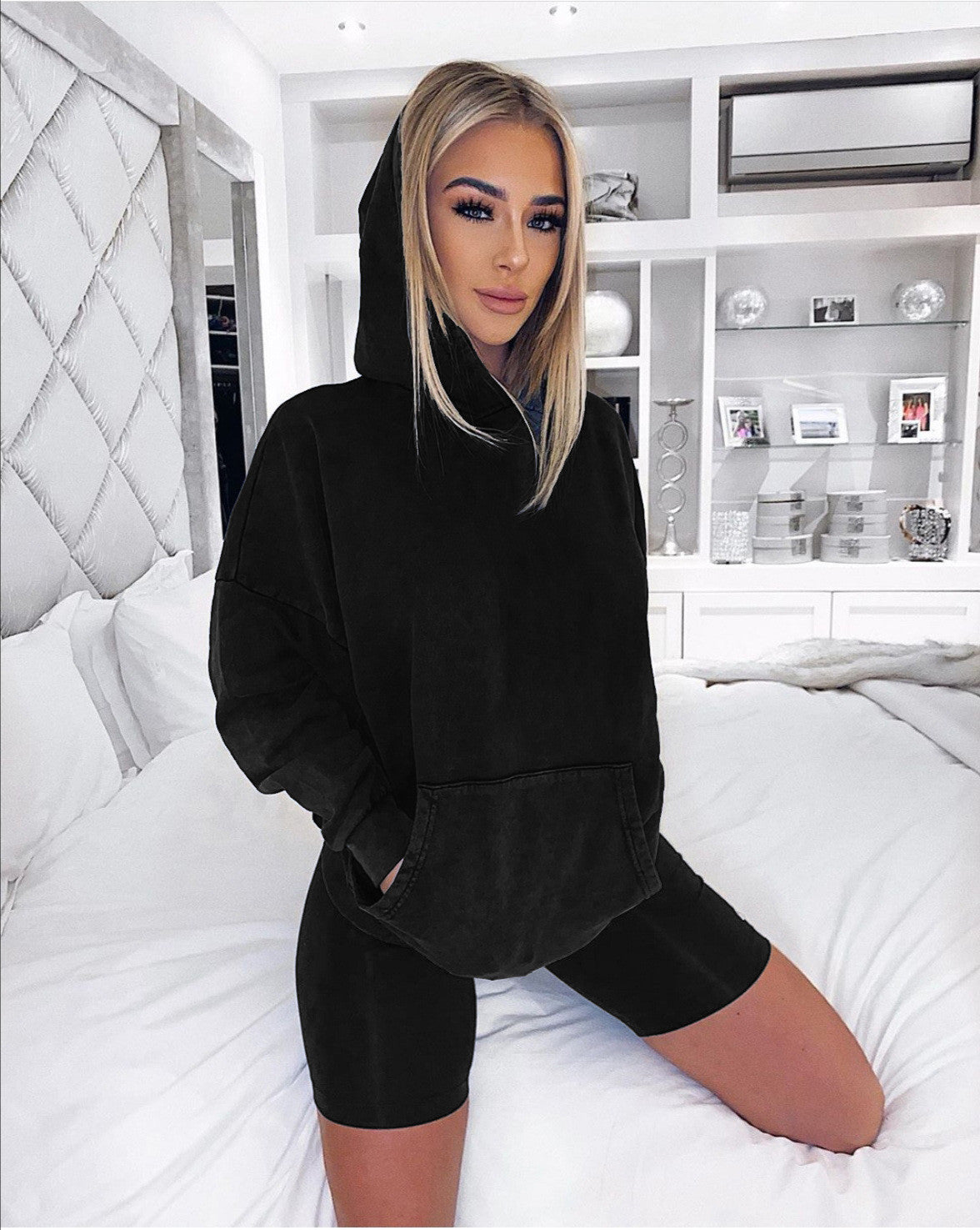 Fashion casual home solid color loose sweater