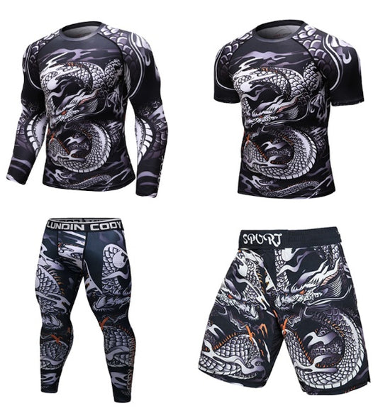 10 Varients MMA Compression, Rashguard, Spats & T Shirt.