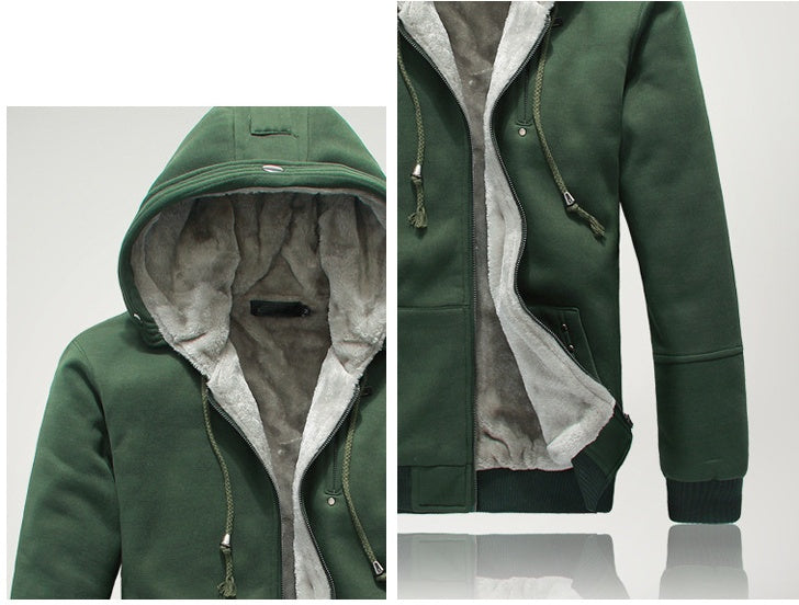 Aliexpress explosion of autumn and winter fashion men's cashmere sweater with Korean thickened hooded cardigan coat color.