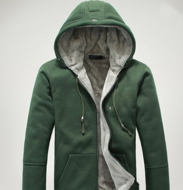 Aliexpress explosion of autumn and winter fashion men's cashmere sweater with Korean thickened hooded cardigan coat color.