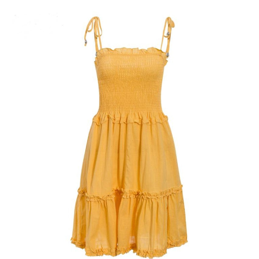 Sexy wrap chest strap dress