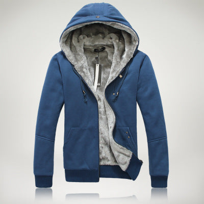 Aliexpress explosion of autumn and winter fashion men's cashmere sweater with Korean thickened hooded cardigan coat color.