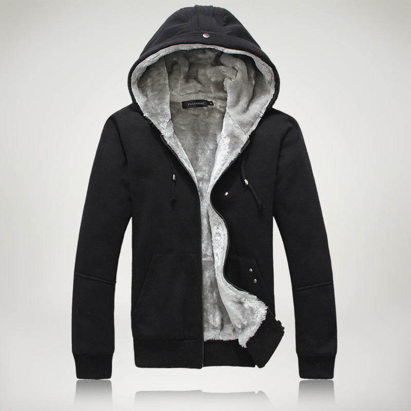 Aliexpress explosion of autumn and winter fashion men's cashmere sweater with Korean thickened hooded cardigan coat color.