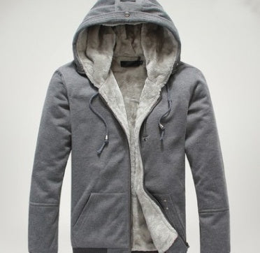 Aliexpress explosion of autumn and winter fashion men's cashmere sweater with Korean thickened hooded cardigan coat color.