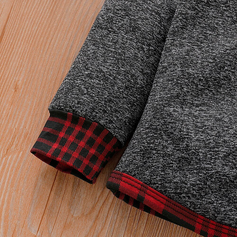 Baby Long Sleeve Plaid Sweater Set.