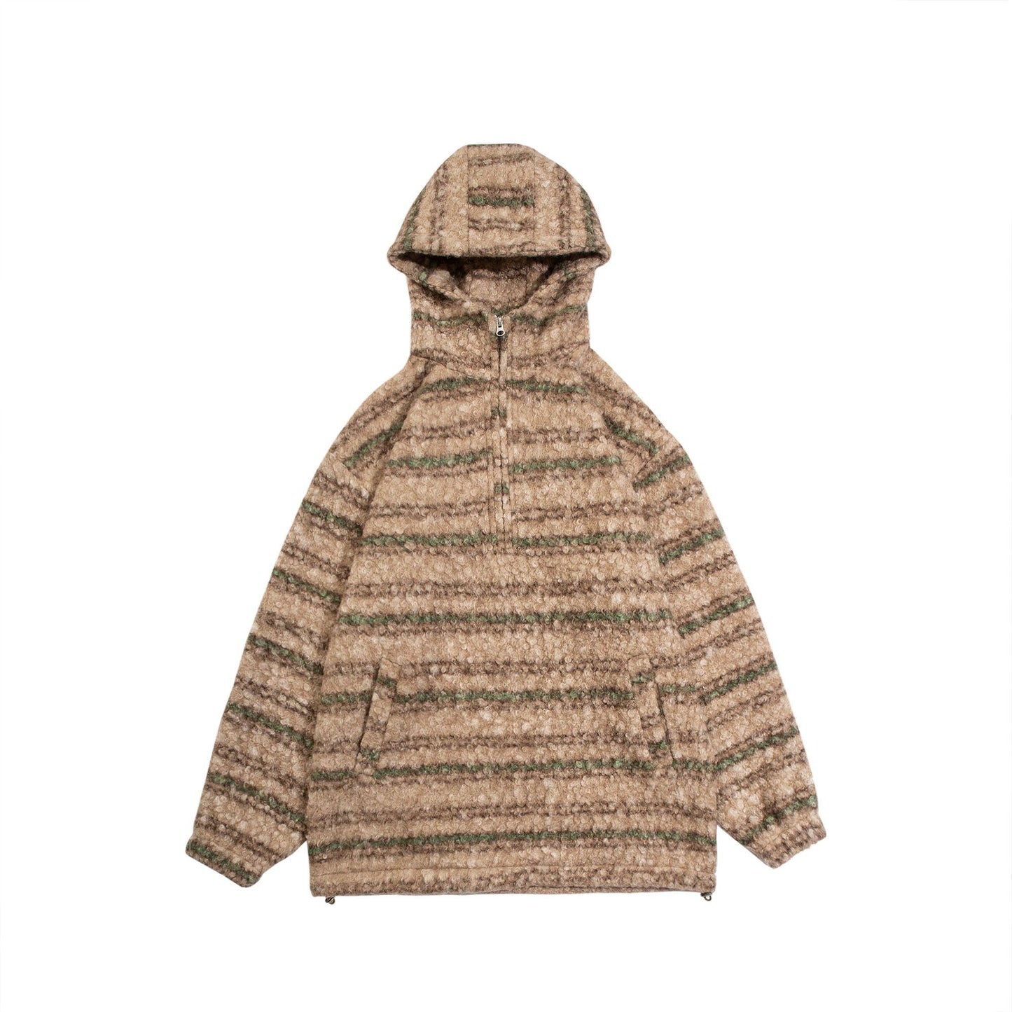 Men's Gradient Woolen Sweater Hooded Vintage Coat