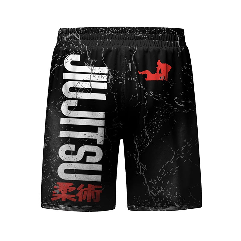 Jiu Jitsu 3D Printing Quick-drying Stretch 4-piece Set.