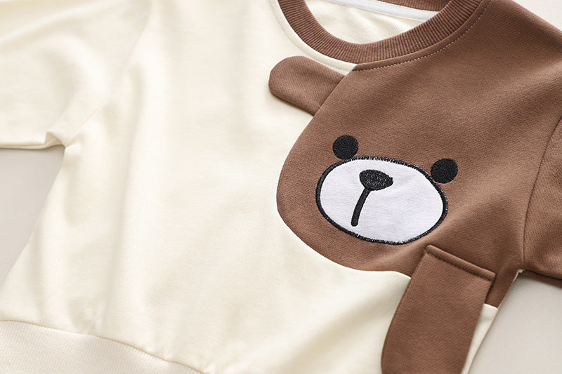 Children's Autumn Clothing Cartoon Long Sleeve Sweater Two-piece Set.