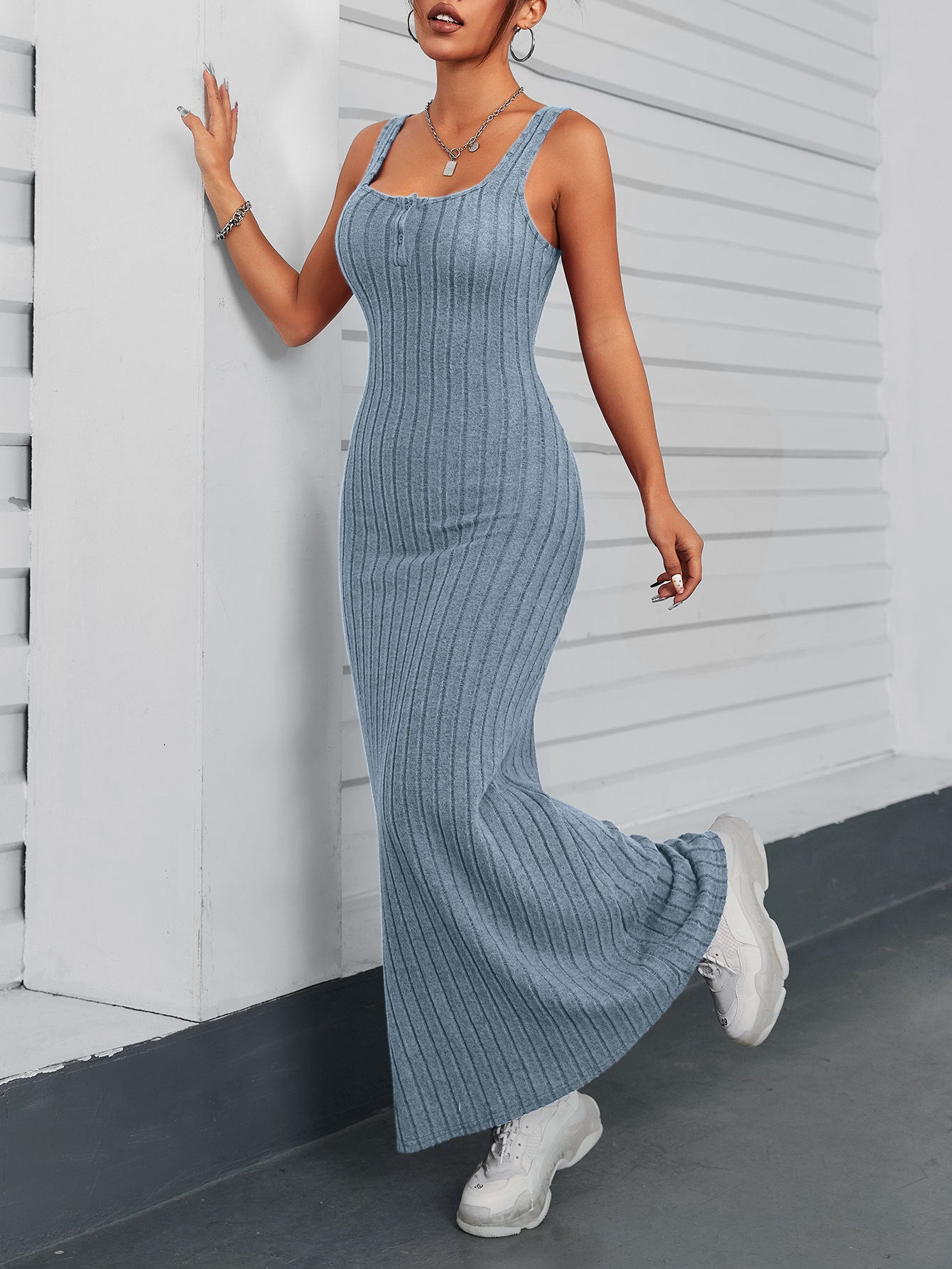 Women's Solid Color Elegant Slim Sleeveless Dress