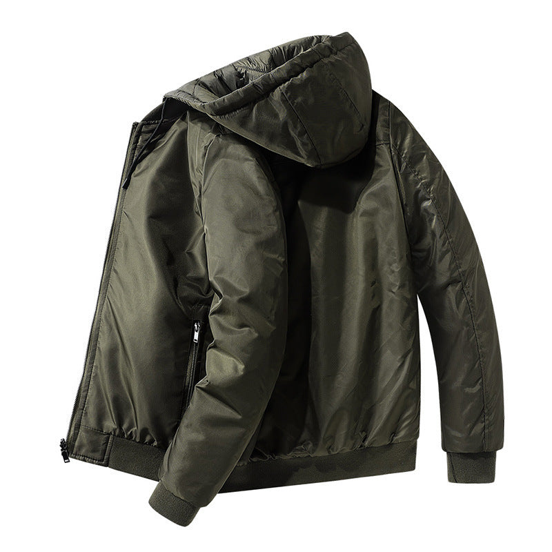 Autumn And Winter Plus Cotton Flight Suit Jacket Korean Style Slim Men's Clothing