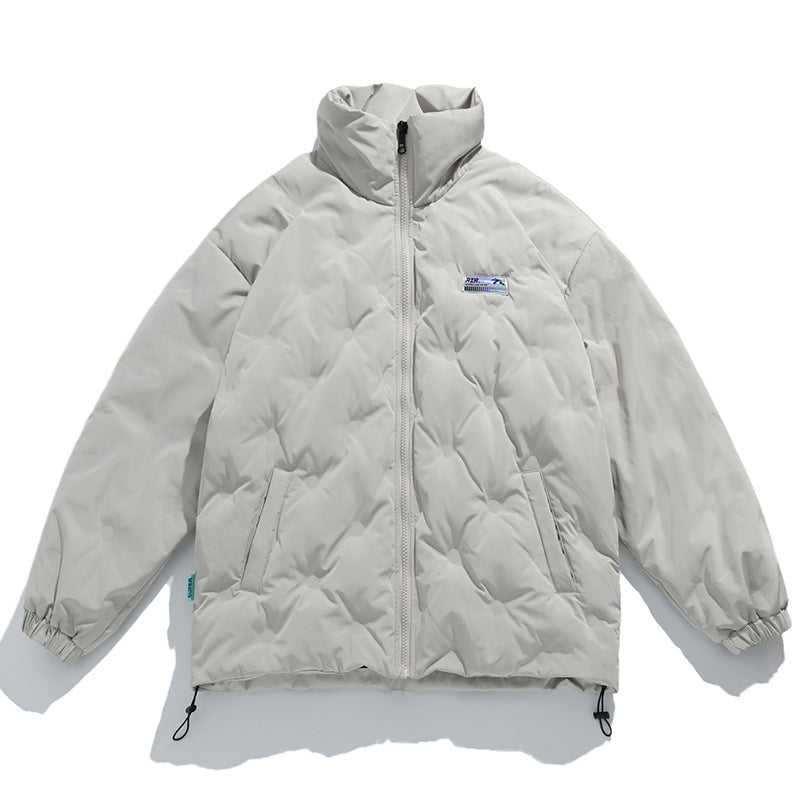 Loose Stand Collar Versatile Warm Fleece Padded Jacket