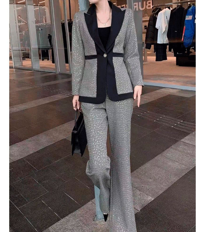 Heavy Industry Sequin Temperament Slim-fit Flattering Suit Outer Coat Suit