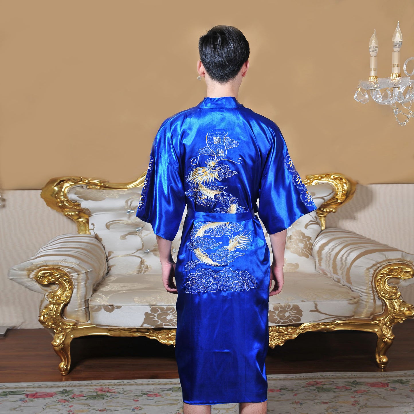 Single-sided Dragon Nightgown Loose Long Men