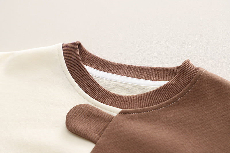 Children's Autumn Clothing Cartoon Long Sleeve Sweater Two-piece Set.