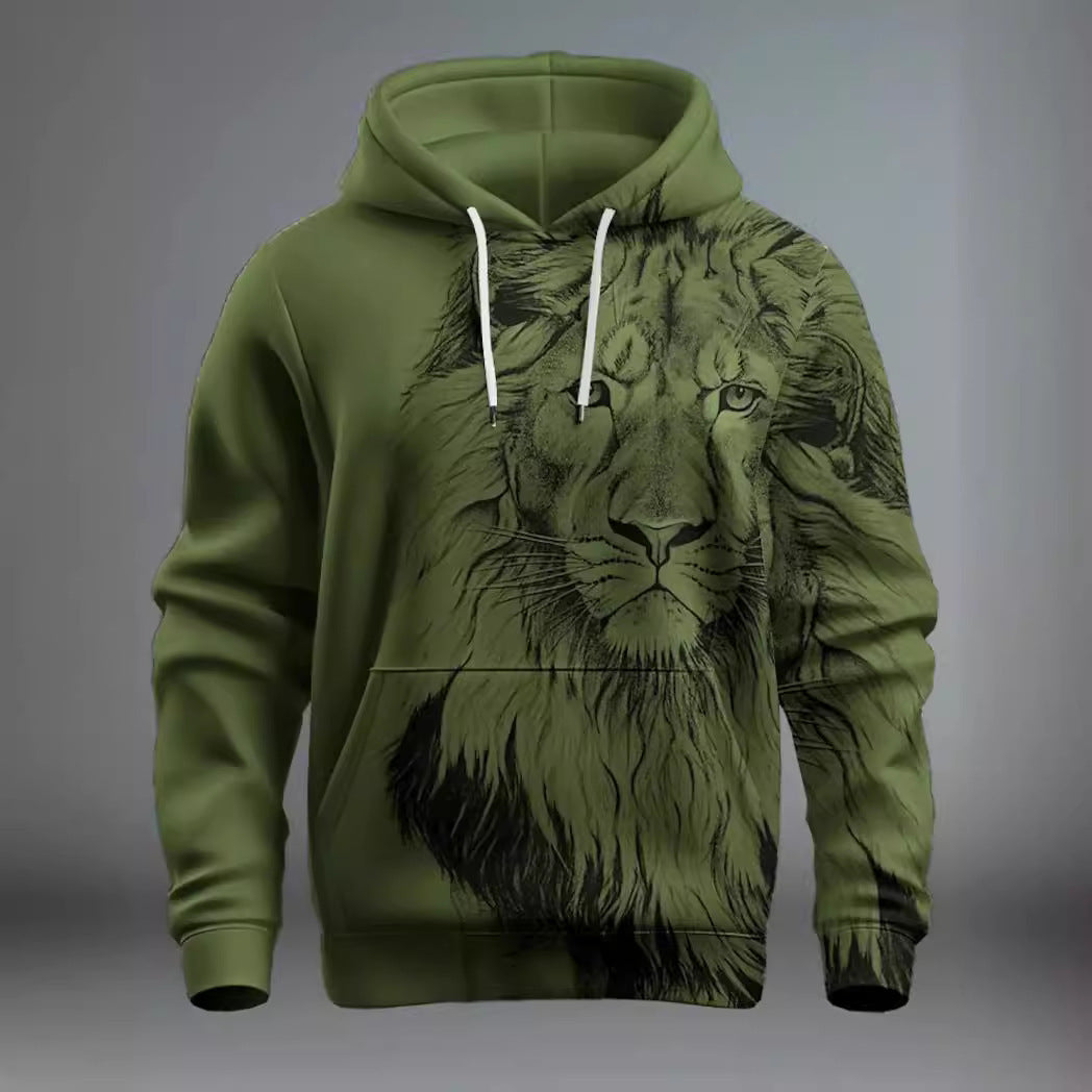 Fashion Brand Lion s Head 3D Hoodie Fashion Men And Women