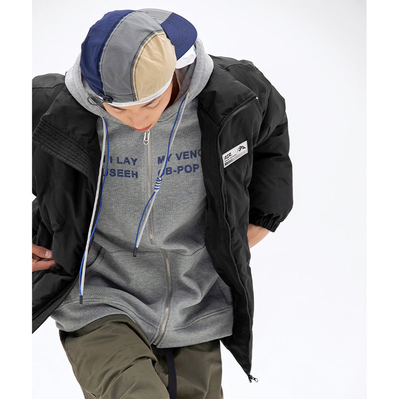 Loose Stand Collar Versatile Warm Fleece Padded Jacket