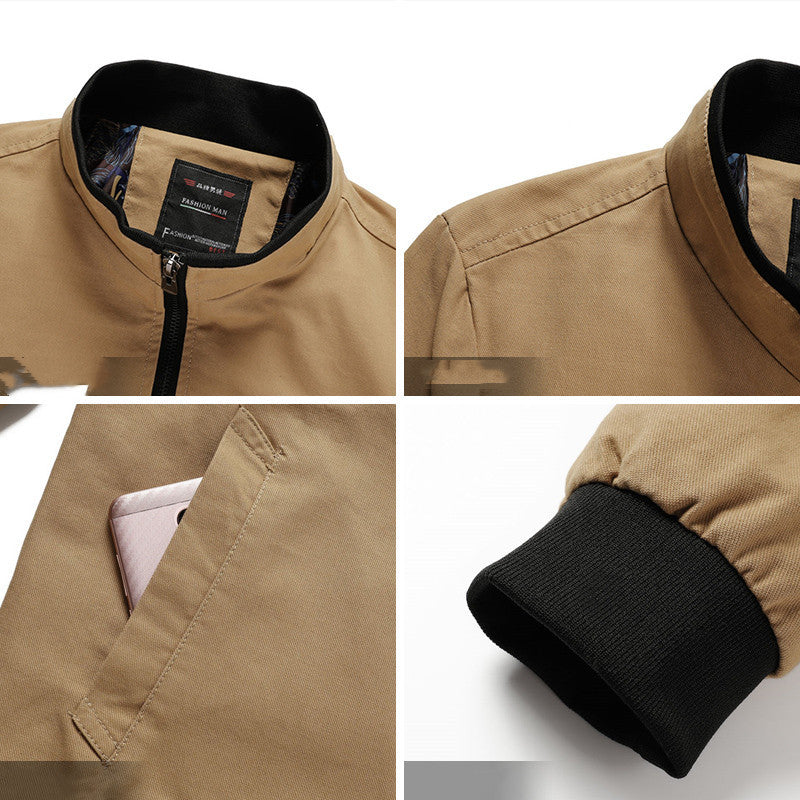 Loose Middle-aged And Elderly Stand-up Collar Jacket