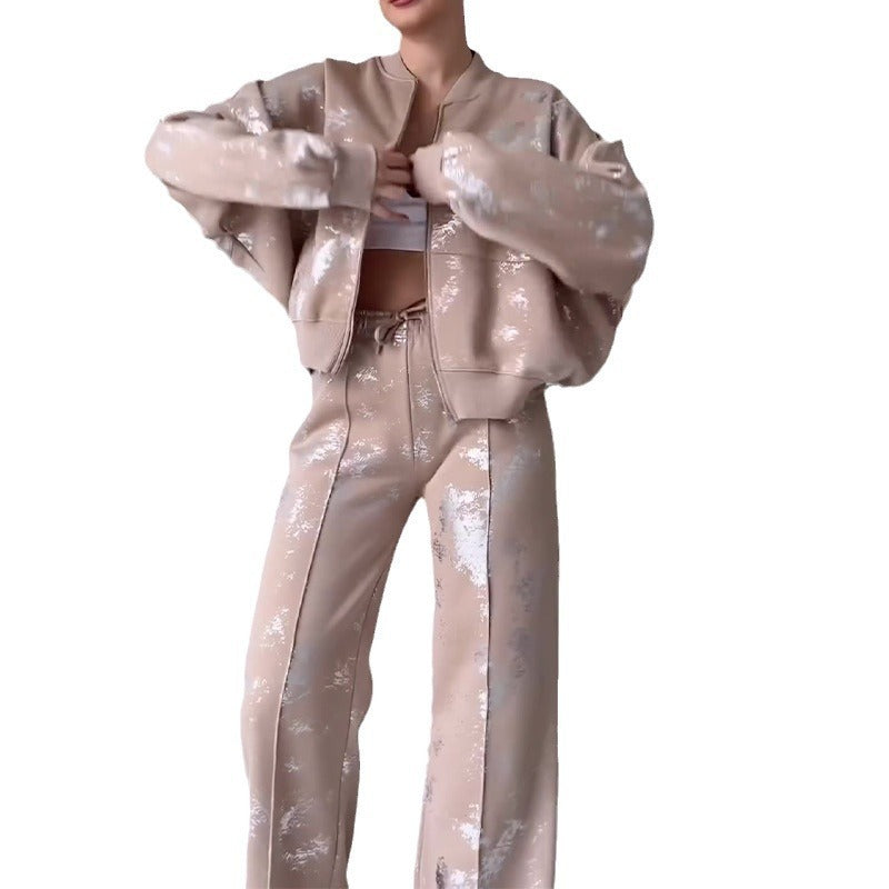 Pure Color Sequins Design Sense Trendy Best-selling Sweater Suit