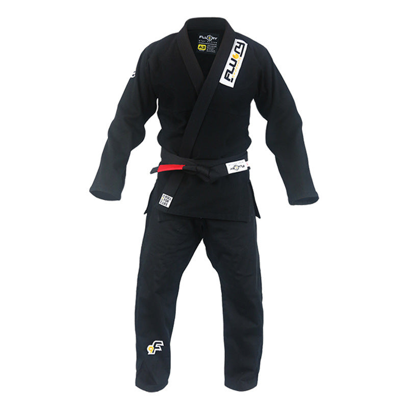 3 Colours Fluory Professional Black Brazilian Jiu-jitsu Gi