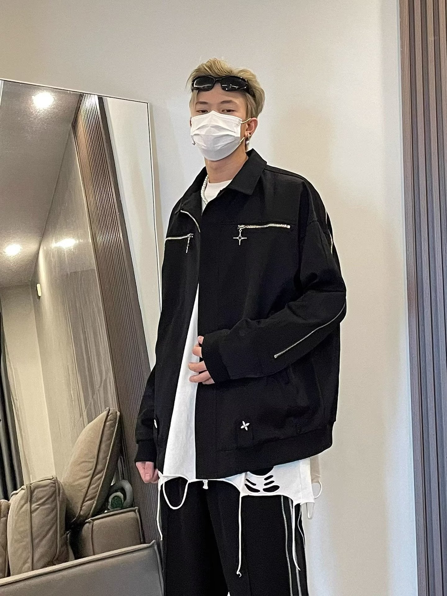 Retro XINGX Zipper Decorations Jacket Men's All-matching Loose Casual Jacket