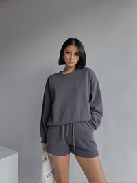 Long Sleeve Solid Color Urban Casual Suit