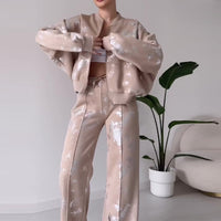 Pure Color Sequins Design Sense Trendy Best-selling Sweater Suit