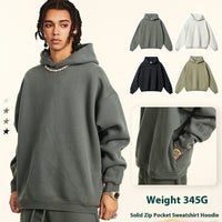 Loose Fleece-lined Sports Sweater Invisible Zipper American Style