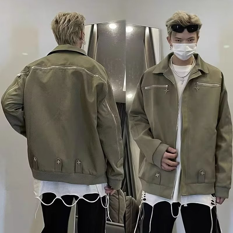 Retro XINGX Zipper Decorations Jacket Men's All-matching Loose Casual Jacket