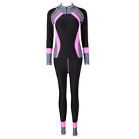 New Women One Piece Swimsuit Rash Guard Slim Long Sleeve.