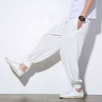 Summer Thin Ice Silk Pants Men's Bloomers