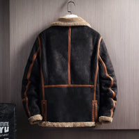 Korean Version Of Hong Kong Style Plus Size Plus Velvet Thick Fur  Men's Jacket