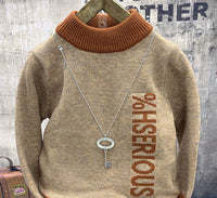 Boys Fleece Cotton Coat Sweater Jeans Suit.