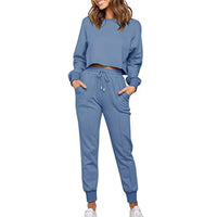 Fashion Solid Color Long-sleeved Trousers Two-piece Sports And Leisure Suit