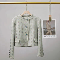 Sequin Embroidery Western Style Socialite Tweed Beaded Short Coat Temperament Two-piece Overskirt Suit