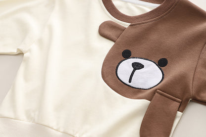 Children's Autumn Clothing Cartoon Long Sleeve Sweater Two-piece Set.
