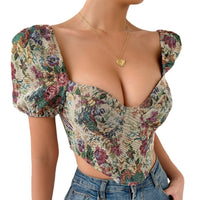 Backless Puff Sleeve Fishbone Sling Niche Court Retro Vest