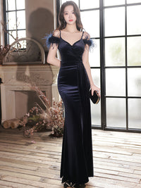 Wine Red Vintage Velvet Dress Winter Suspender Light Luxury Dress