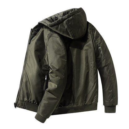 Autumn And Winter Plus Cotton Flight Suit Jacket Korean Style Slim Men's Clothing