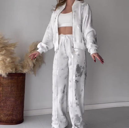 Pure Color Sequins Design Sense Trendy Best-selling Sweater Suit