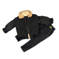 Boys Fleece Cotton Coat Sweater Jeans Suit.