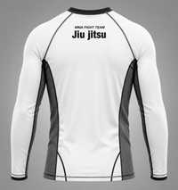Jitsuninja White Rash Guard | Long Sleeve Compression Top for BJJ & MMA