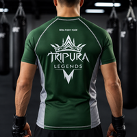 Jitsuninja Unisex Green Rash Guard | Short Sleeve Compression for BJJ & MMA