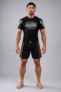 Jitsuninja Unisex black jiu jitsu Rash Guard | Short Sleeve Compression for BJJ & MMA