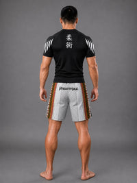 Jitsuninja Unisex black jiu jitsu Rash Guard | Short Sleeve Compression for BJJ & MMA