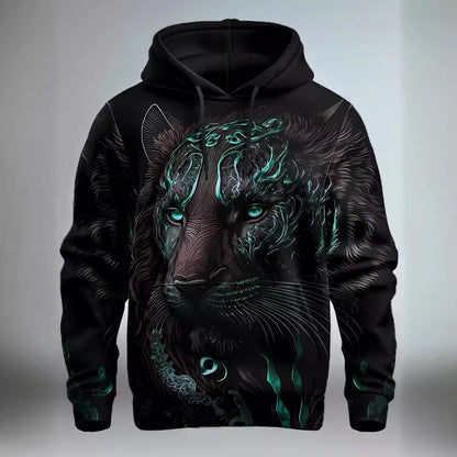Fashion Brand Lion's Head 3D Hoodie Fashion Men And Women.